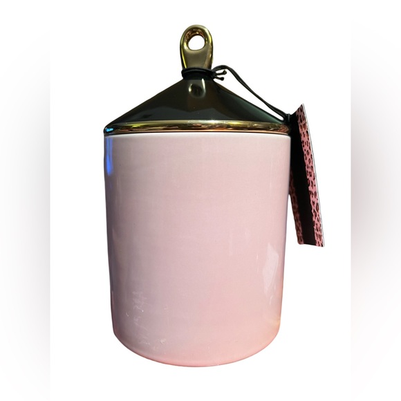 House and Nature NWT Delightful Bronzed Leather Scented 18 Oz Cheetah Candle - Picture 2 of 6